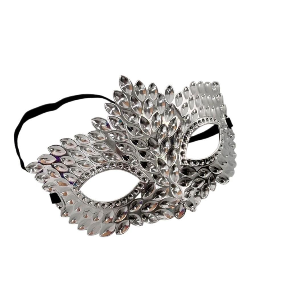 Crystal Venetian Mask Crowned Half Facepiece Carnival Visor Party Eyemask Mardi Gras