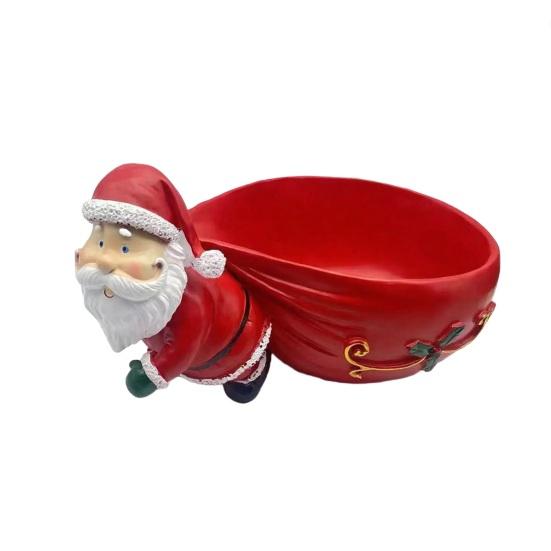 

Christmas Santa Claus Candy Bowl Multi-purpose Goodies Treats Sweets Nuts Dish Holder Container Santa Resin Figurine Holiday Party Ornament красный
