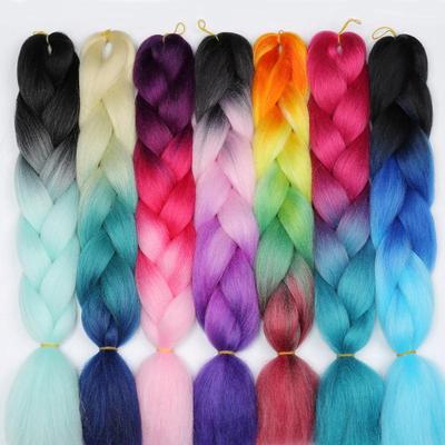 Capelli intrecciati sintetici Ombre 88 colori disponibili Estensioni dei capelli all'uncinetto Acconciature trecce jumbo