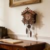 Vintage Wall Clock Wooden Battery Operated Retro Hourly Chimes Decorative Home Decor for Bedroom Living Room Study Wall Clock