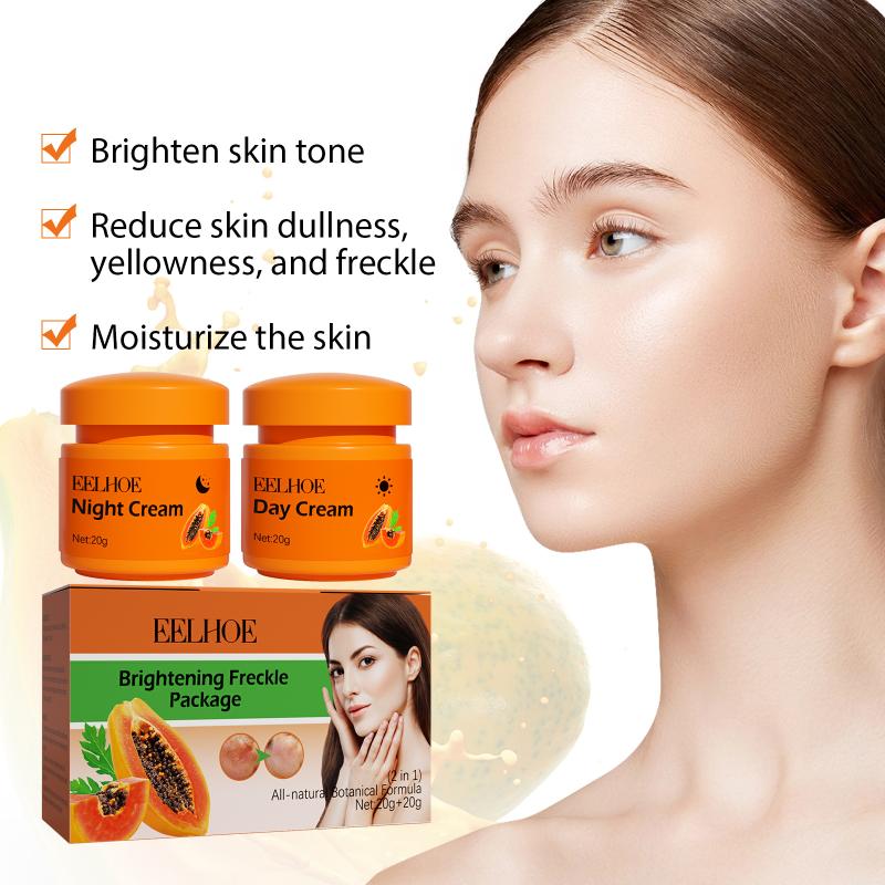 Papaya Whitening Freckle Cream Fades Facial Freckles and Dark Spots, Brightens and Moisturizes Skin Morning and Night Cream