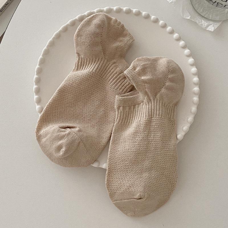 Male Summer Thin Style Solid Color Breathable Shallow Mouth Invisible Do Not Drop with The Boat Socks