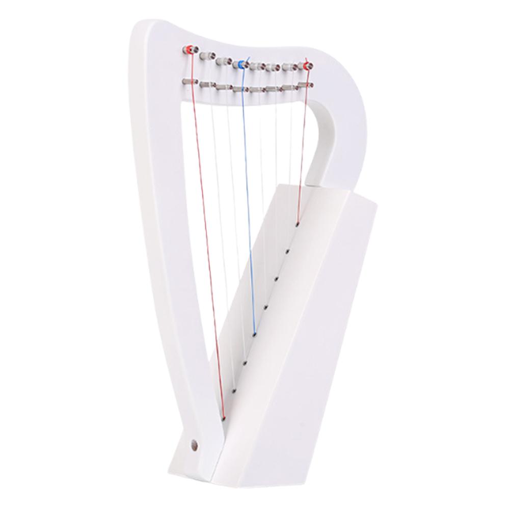 8 Strings Lyre Harp Solid Wood Mini Harp with Tuning Wrench Stringed Instrument for Kids and Adult Beginner