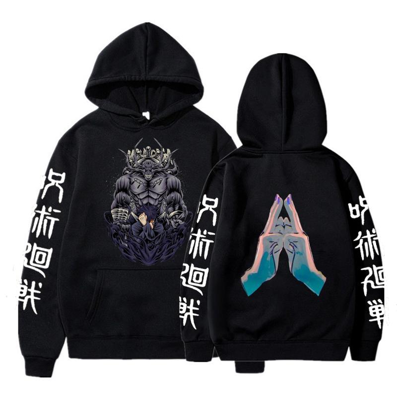 Japan Anime Trend Jujutsu Kaisen Graphic Hoodies Vintage Oversized Hooded Hip Hop Long Sleeves Cotton Hoodie Men Women Clothes
