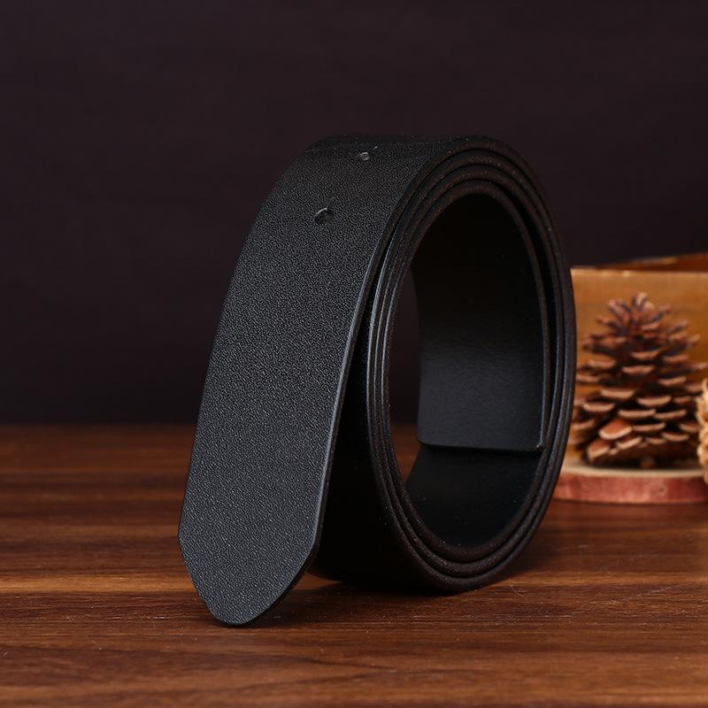 Headless Belt Men'S Genuine Leather First Layer Cowhide Belt Strip Trend No Buckle Smooth Buckle Belt Plate Buckle Belt No Buckle Head