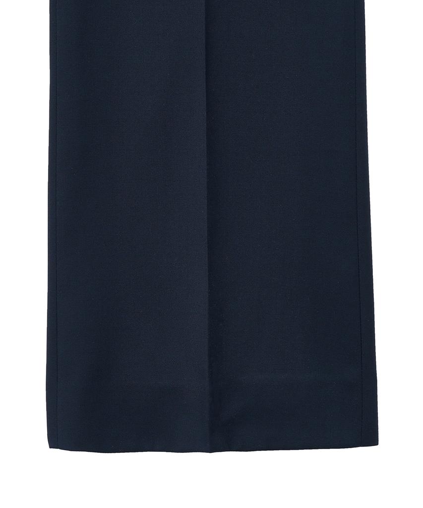 NOIRER Belted Wool Flare Slacks (Navy)