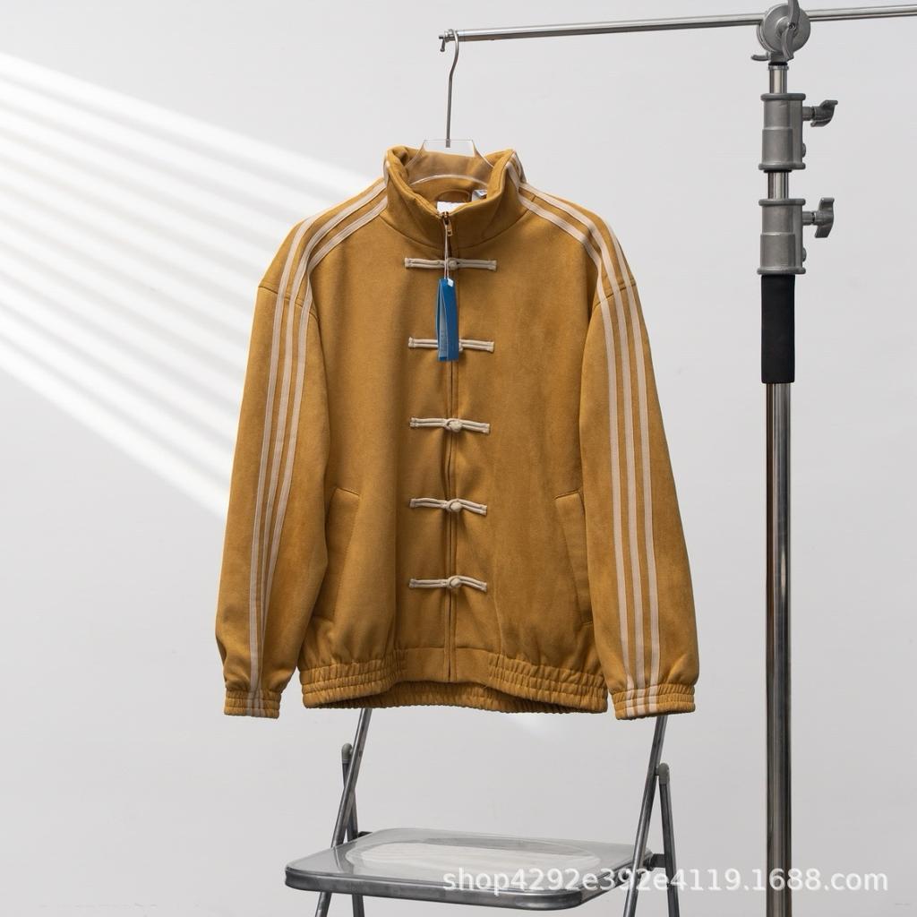 New Sports Loose Zipper Striped Long-sleeved Jacket for Men and Women