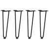 Vidaxl Nogi Do Stołu Hairpin, 4 Szt., Czarne, 42 Cm, Lita Stal