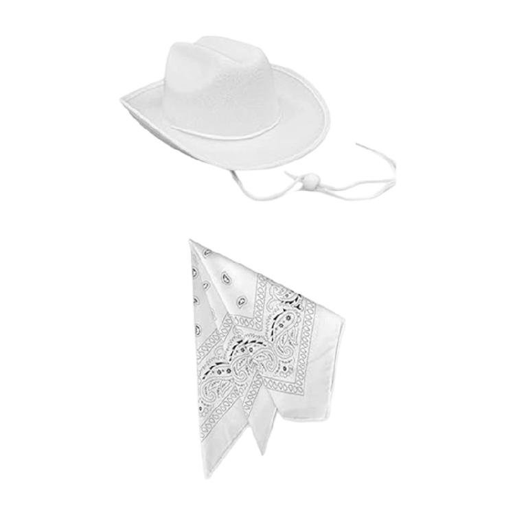Atmungsaktives Cowboy-Stil Hut-Bandana-Bündel Kinder Verkleidung Kostüm Partyzubehör Bequemes Kostümzubehör