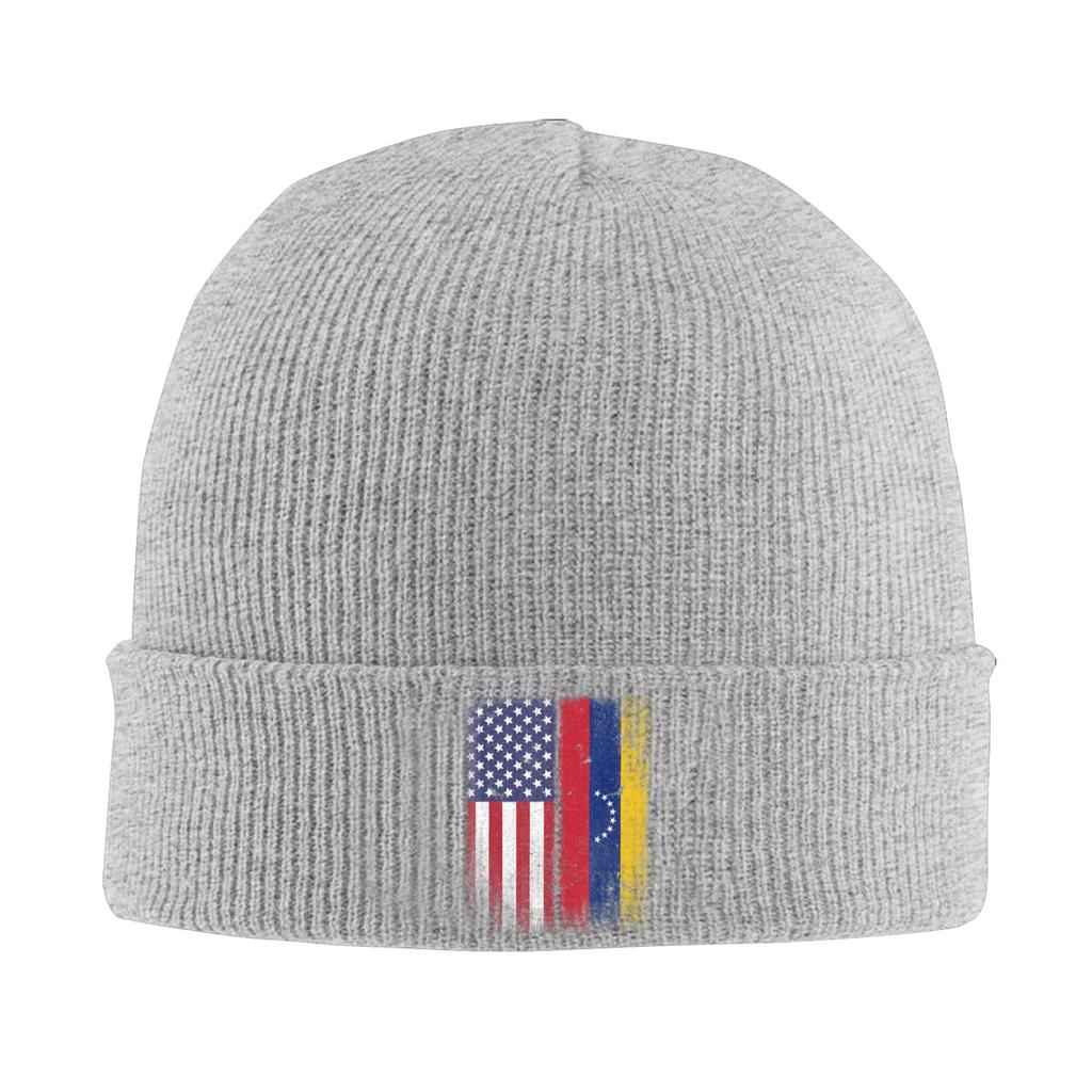 Adult Venezuelan Roots American Grown Venezuela Usa Flag America Beanie Hats Knitted Hat Spring Outdoor Caps Warm Bonnet Hats
