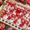 Winter Holiday Party Favors Red And White Doll Hanging Pendants for Christmas Tree, Decorative Wooden Girls Unique Tree Ornament, Seasonal Ornaments