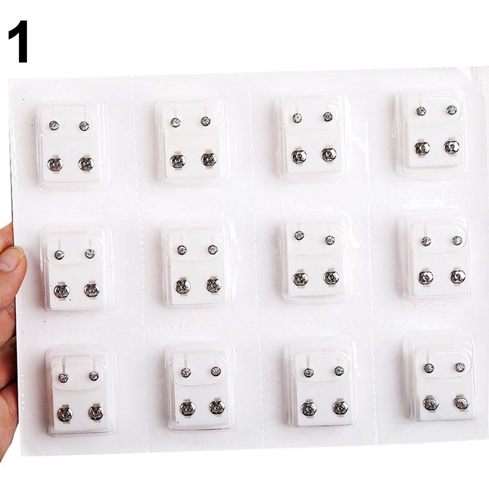 Lady's 12Pairs Metal Ear Studs Earrings for Piercing Machine Ear Piercing Tool Kit