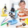 Children Biological Microscope Microscope Kit Lab LED 100X-400X-1200X Home School Science Educational Toy Gift For Kids Child 's