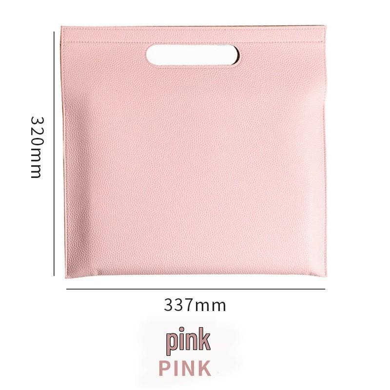 A4 Leather Korean Style Large Capacity Magnetic Snap File Folder