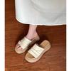 Spot! Thick-soled Slippers Women's Summer New Bangkok Dragging Wrinkles Casual Vacation Style Flat Slippers One-word Sandals