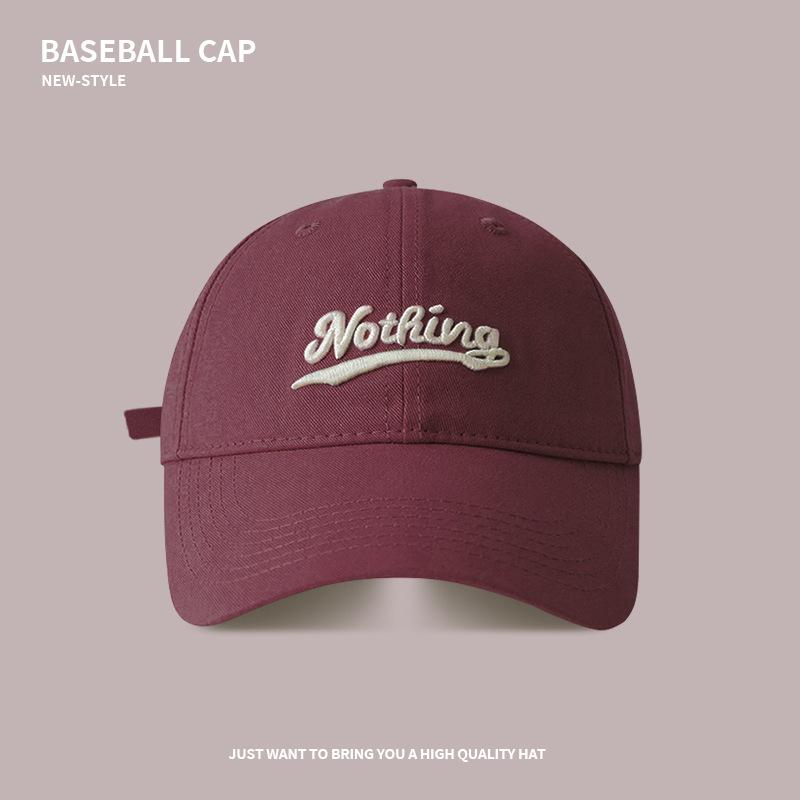 Soft top baseball hat men's big head circumference shows a small face three-dimensional embroidery pure cotton cap outdoor versatile sun hat women
