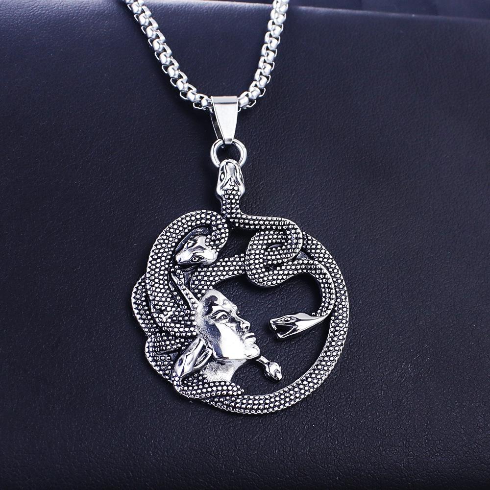 Necklace for Women Ins Hip Hop Diy Medusa Light Luxury Snake Shaped Pendant for Men