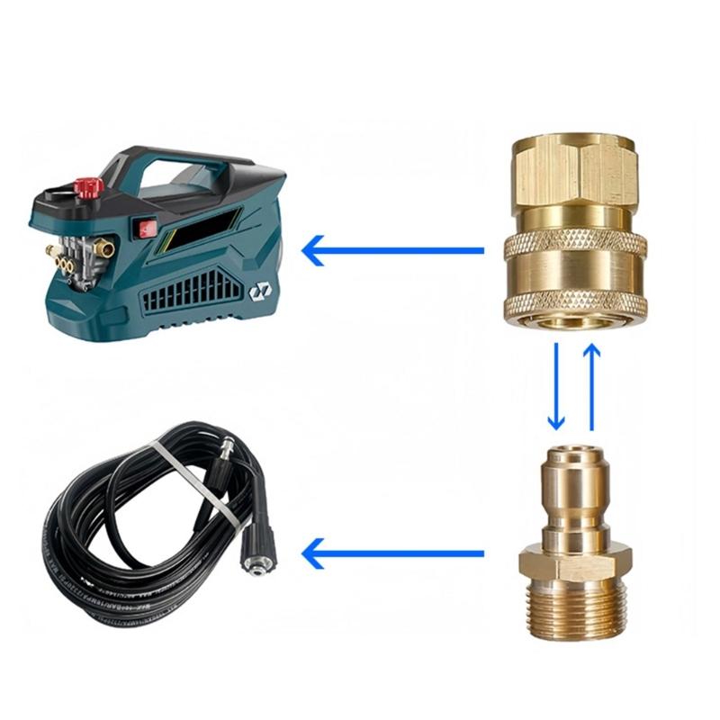 Quick Connecting Brasses Couplers Leakproof Design Brasses Plumbing Fittings For Pressure Washer Hoses Car Wash Systems