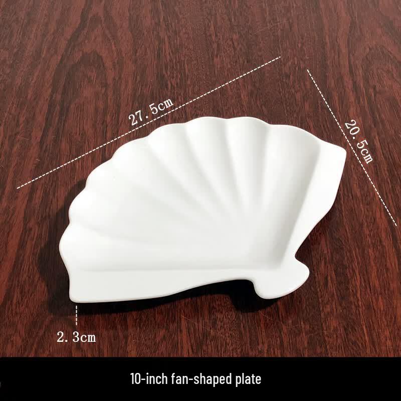 Sweet Elegant 10-Inch White Ceramic Fan Plate
