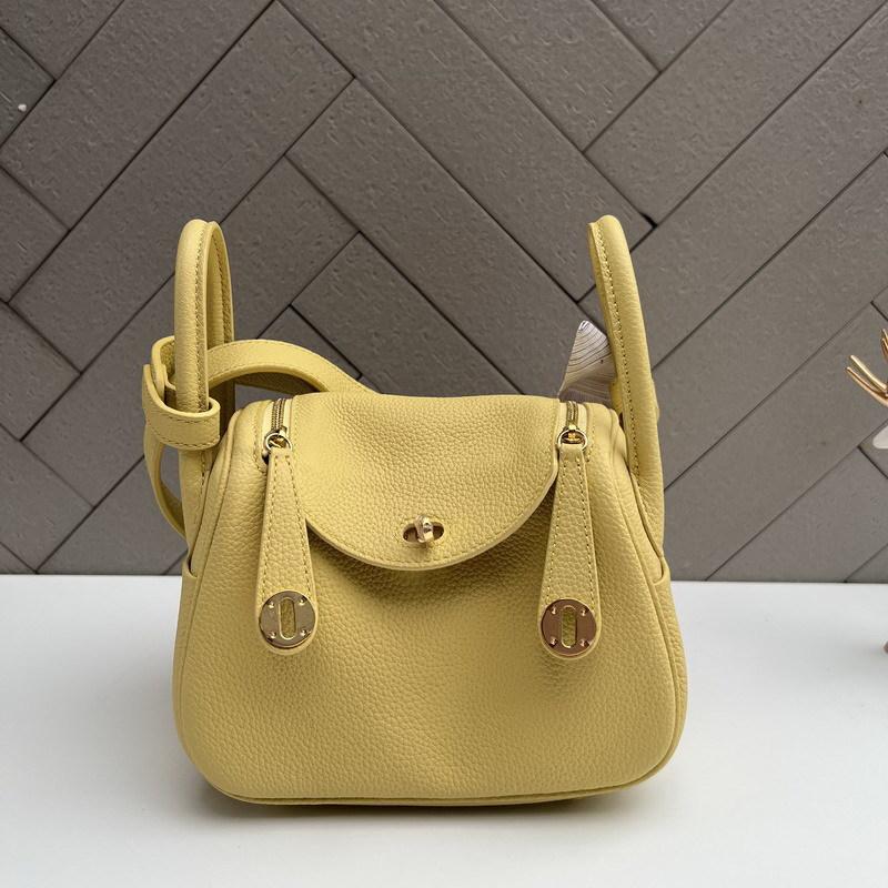 2026 Nouveau Cuir de Vachette Couche Supérieure Cuir Togo 19cm Mini Boucle Dorée Sac Lindi Bandoulière Épaule Femme