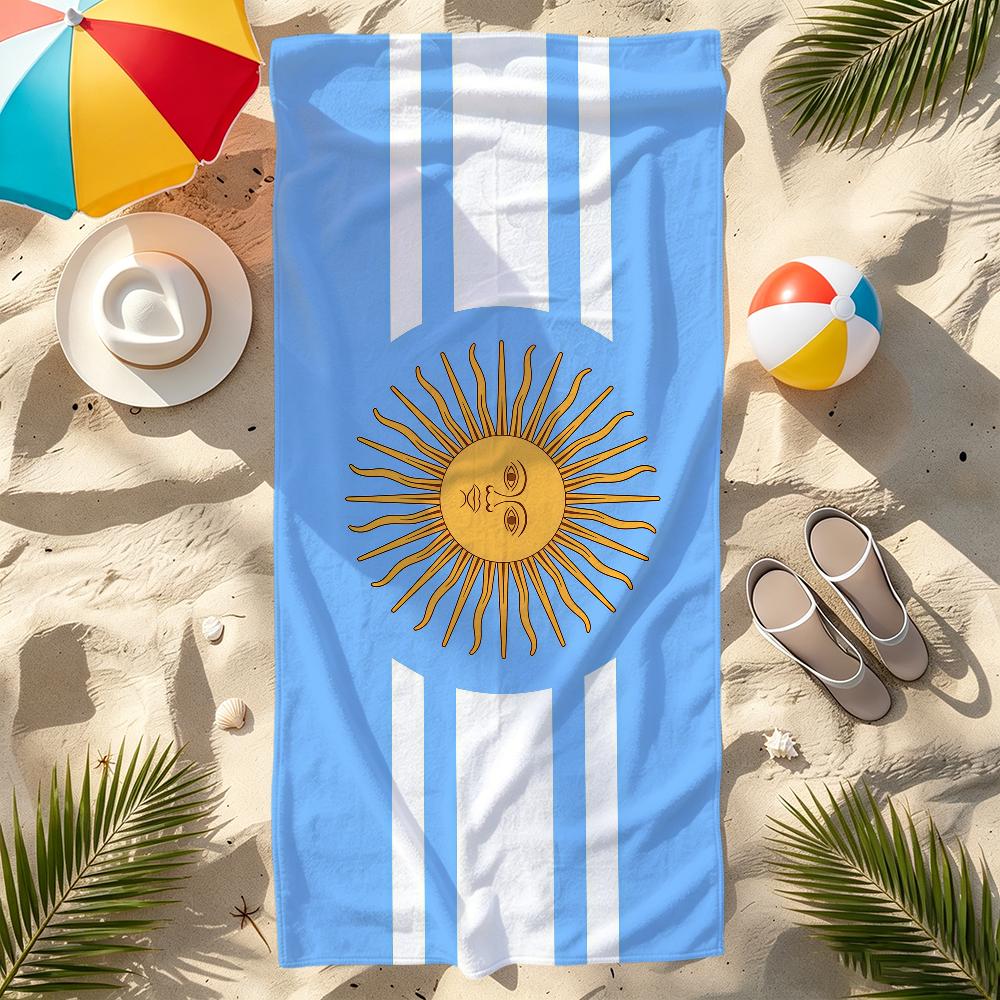 A-argentinien Handtuch Groß Schnelltrocknend Mikrofaser weich Strandhandtuch für Reise Fitness Sauna Baden Camping