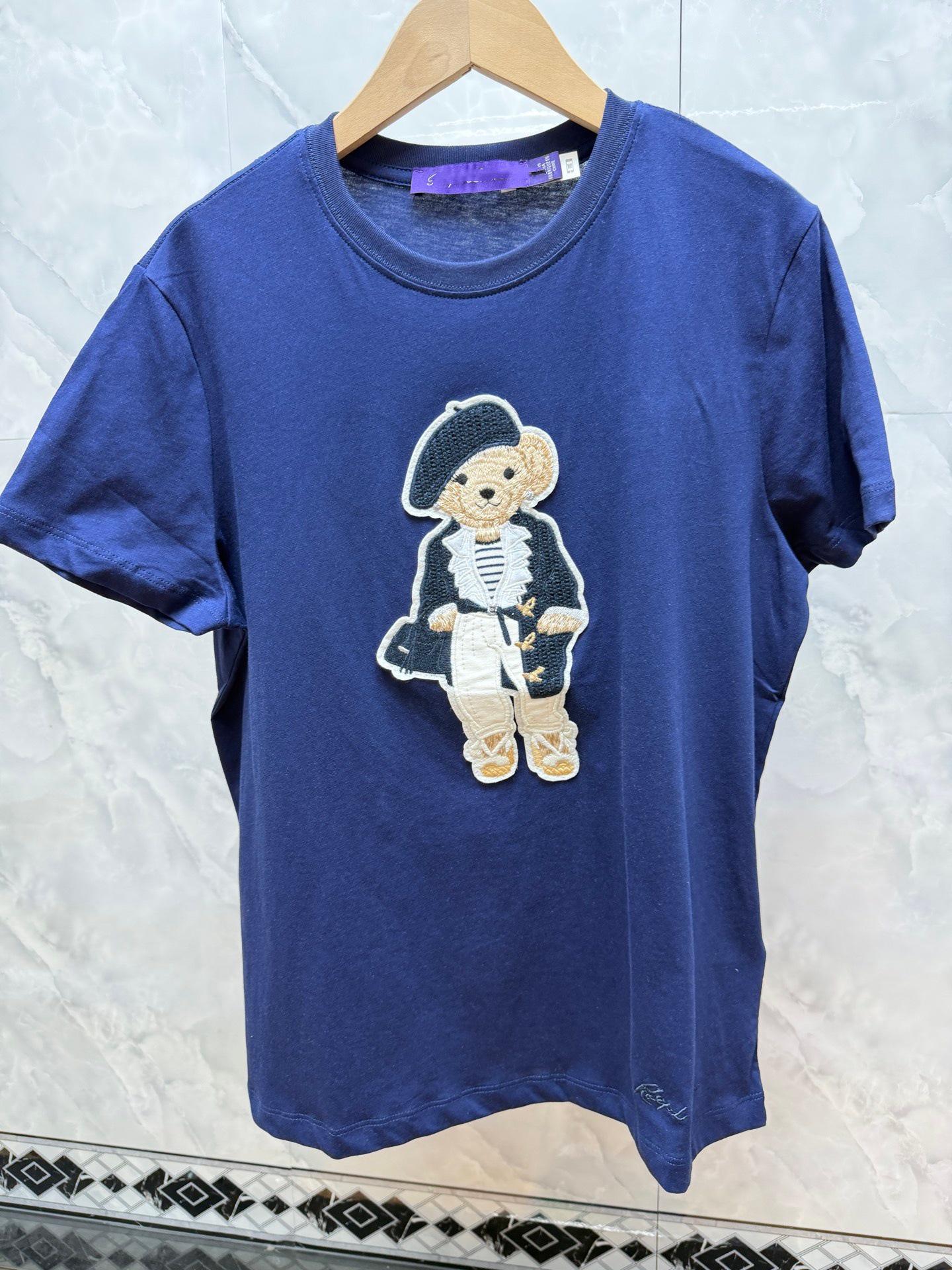 

Ralph Bear Embroidered Unisex Casual Loose Short Sleeve T-shirt Medium