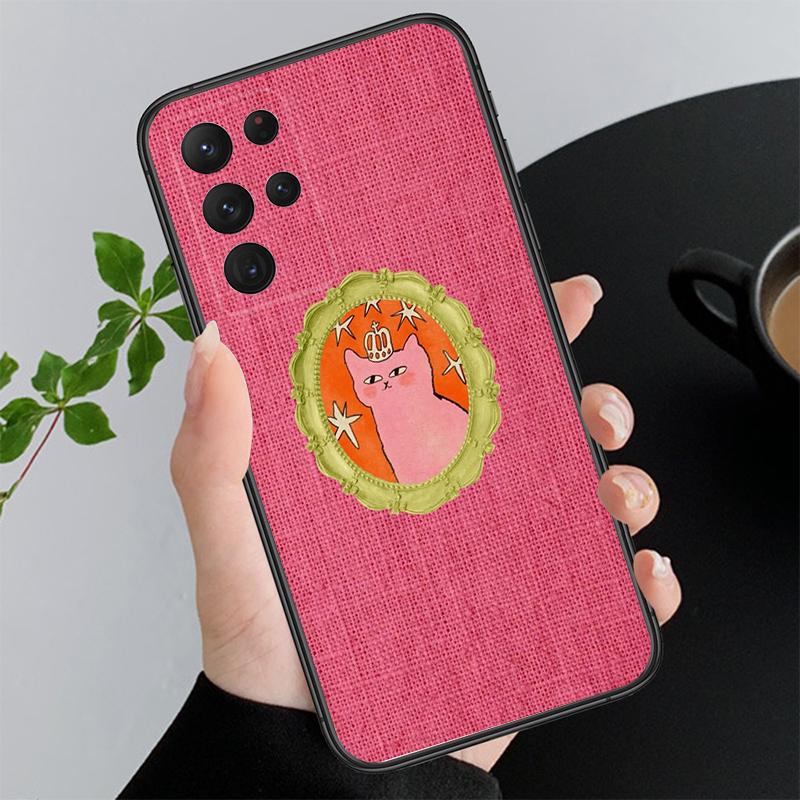 Phone Case For Samsung A17 A55 A16 A56 A35 A15 A53 A54 A33 A34 A25 A05S A52 A52S A07 A26 A06 Cute Cat