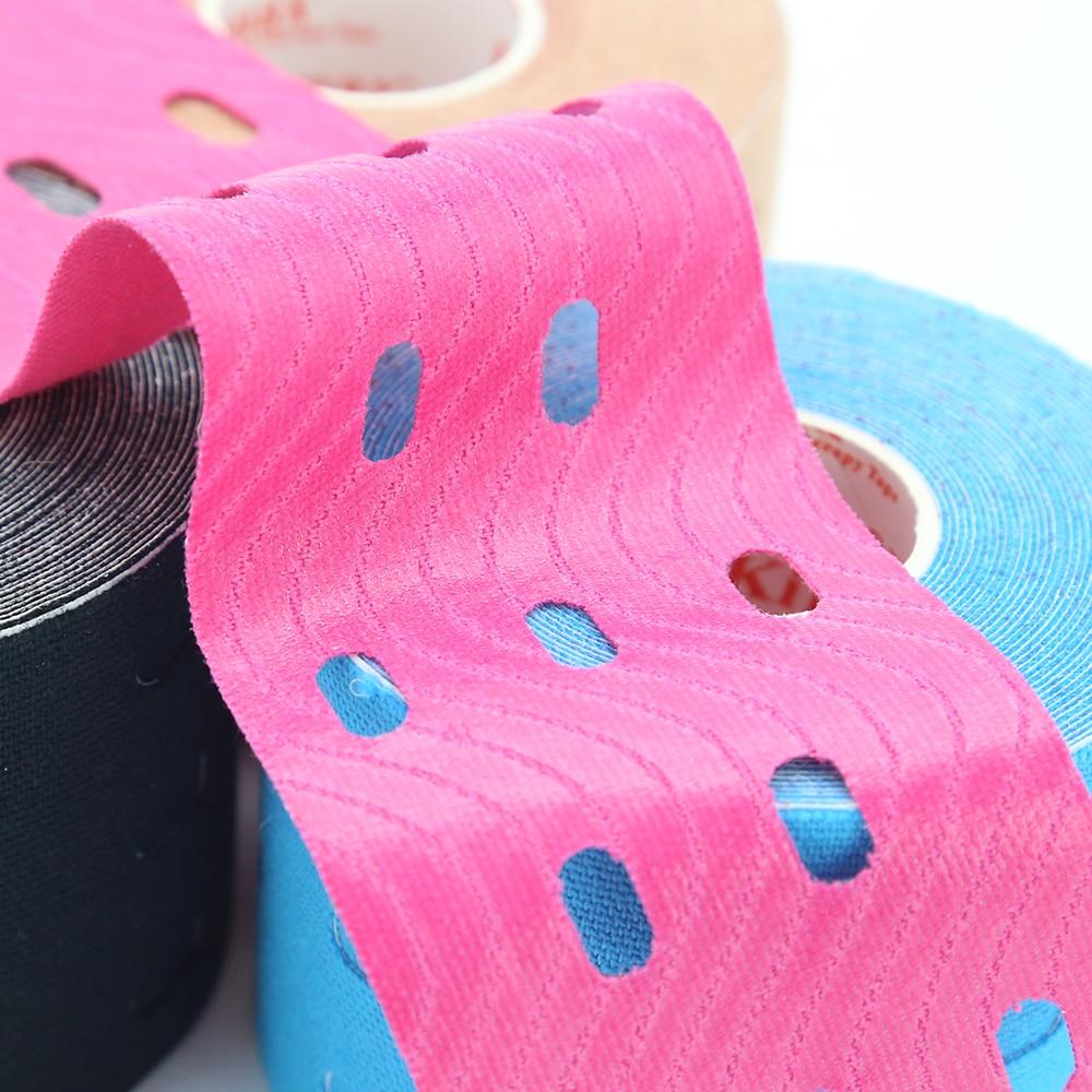 Hole Kinesiology Tape Medical Elastic Sport Athletic Tape for Muscle Support Strain Injury Ankle Wrists Knees Pain Relief 5CMx5M
