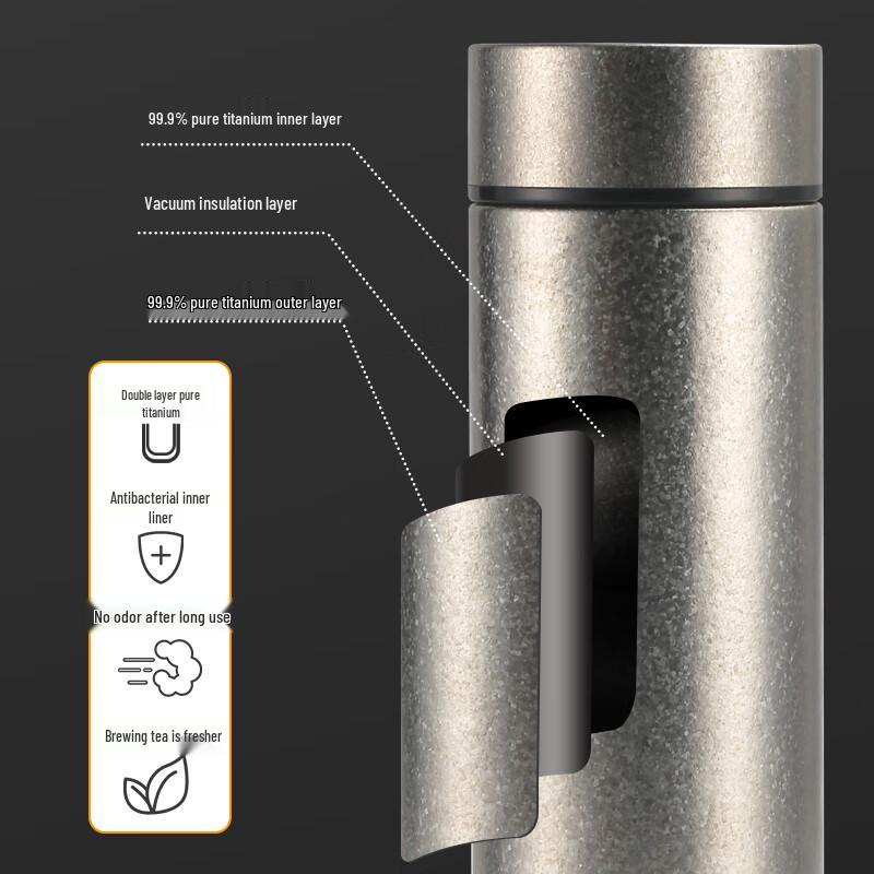 Amos Pure Titanium Insulated Bottle