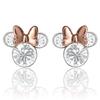 Disney Minnie Mouse Birthstone Jewelry Silver Plated Crystal Stud Earrings for Women and Girls