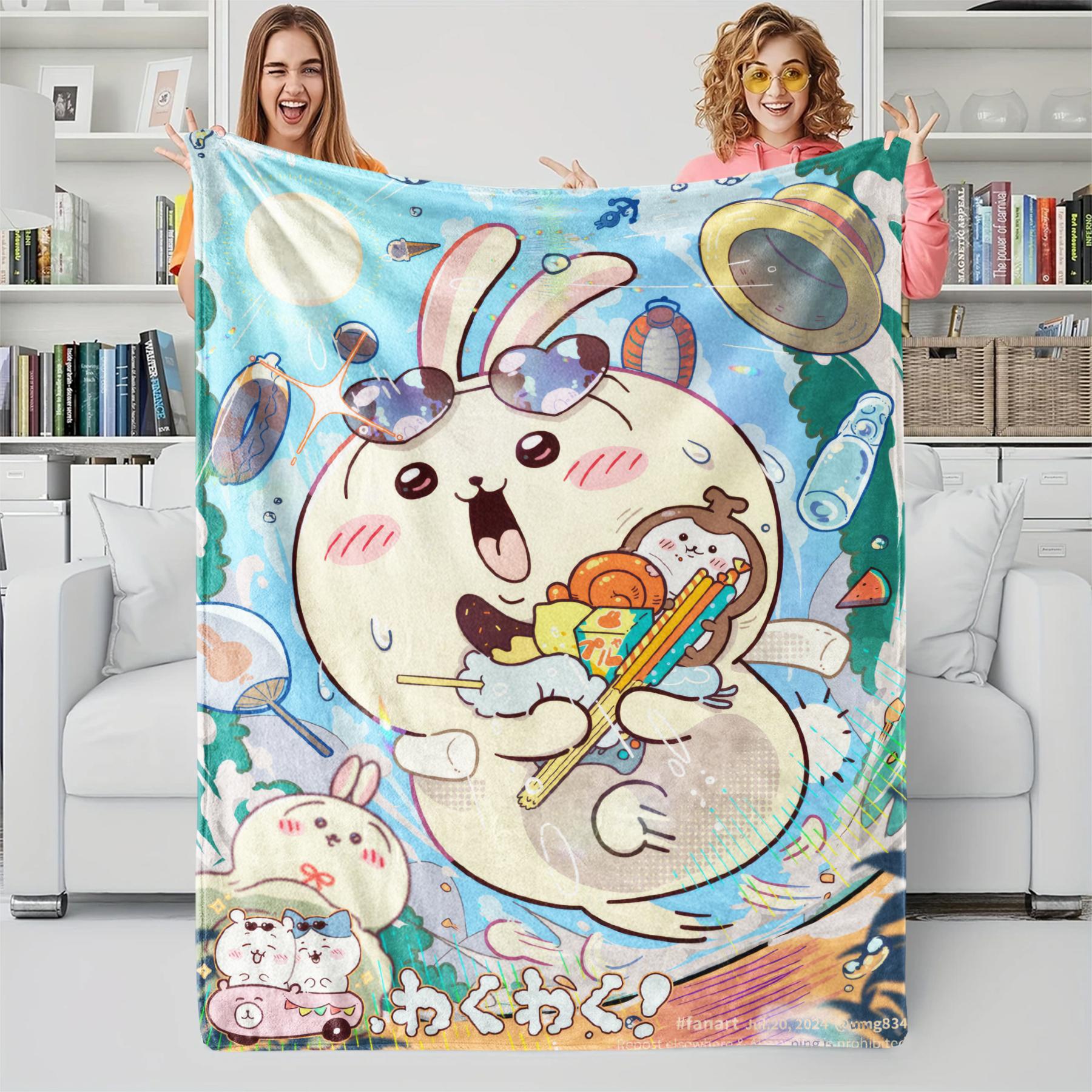 

3D Cute Chiikawas Printed blanket Flannel Warm Throw Blankets Soft and Comfortable Blanket Bed Linings Cubre Cama Birthday Gift 30x40in