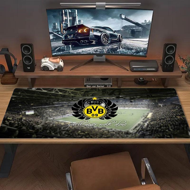 Borussia Großes Mauspad Große Gaming-Tischunterlage Rutschfest Laptop Tablet Großes Mauspad XXL Matte Mini-PC Spielmatte Mit Verriegeltem Rand