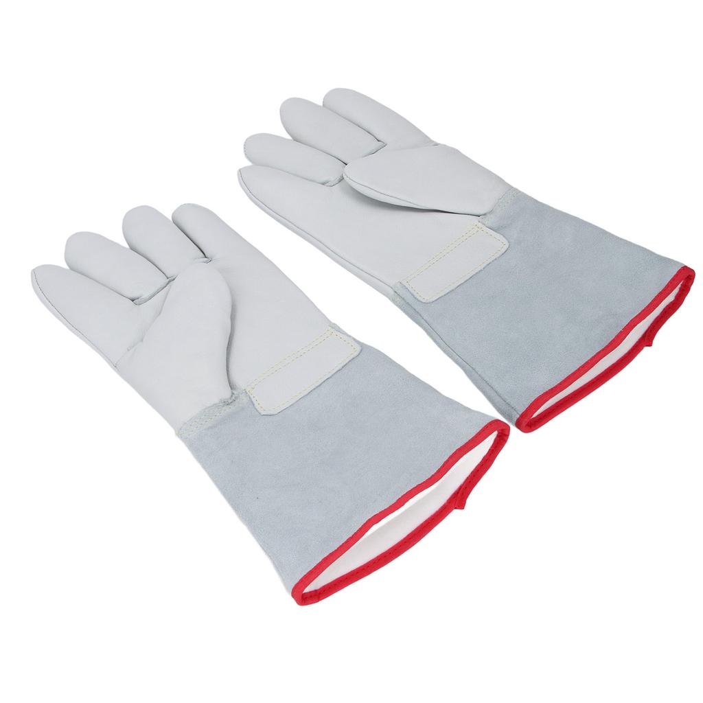 1 Pair 36cm Antifreeze Gloves Thickened Cowhide Low Temperature Protective Gloves for Liquid Nitroge