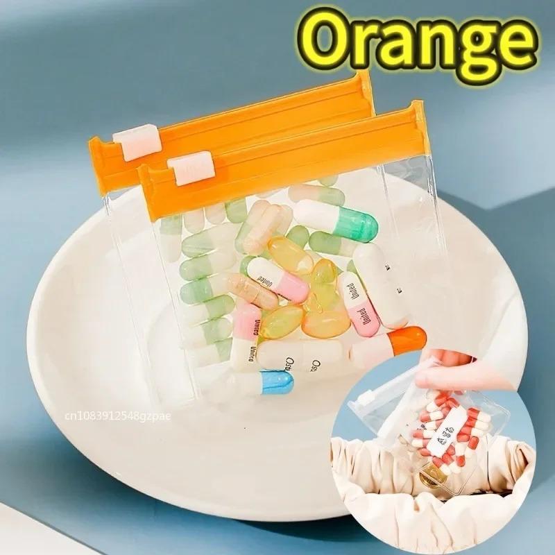 

10-50PCS Mini Pill Dispenser Bags Protable Travel Jewel Pouch with Sliding Zipper Self-sealing Waterproof Storage Organization 10pcs помаранчевий
