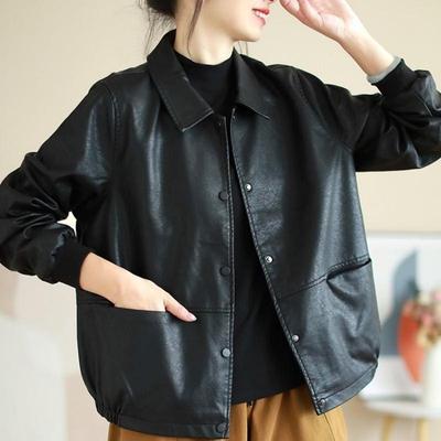 Modische PU-Lederjacke für Damen - Lässige lockere Passform für Frühling & Herbst 2025