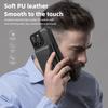 For iPhone 15 Pro Magnetic Case Leather Back Phone Cover with Detachable Card Bag