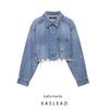 Kaslead New Women Clothes Western Style Fashion Hole Decoration Short Demin Shirt Outerwear 5252272