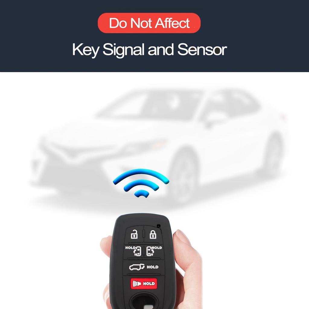 2Pcs Compatible With Toyota Sienna Smart 6 Buttons Key Fob Cover Case Key Chain Protector Keyless Entry Remote Holder