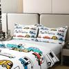 Cartoon Car Three-piece Quilt Cover 3D Digital Printing Bedding Set Children's Bed Cover