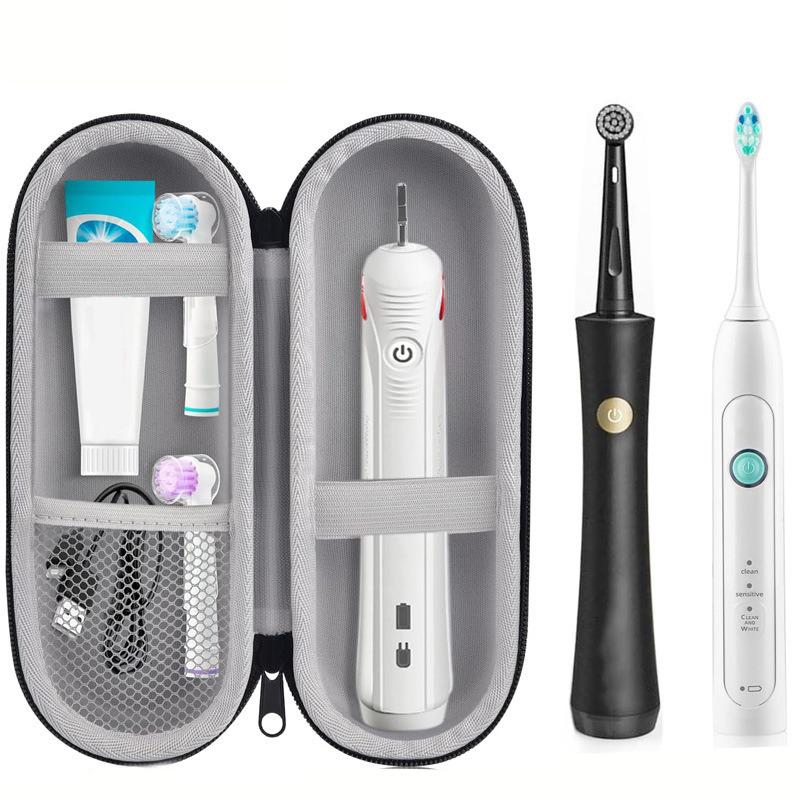 Shockproof & Waterproof Electric Toothbrush Travel Case EVA Protective Organizer For Brushes Heads Charger-1Pc Large Capacity