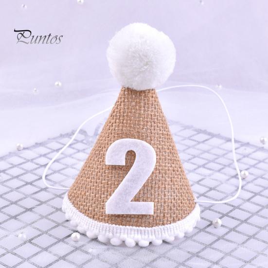 Bursdagshatt med pompongball Elastisk flettet Ingen deformasjon Bred bruksområder Dekorer lett nyfødt baby bursdagsfesthatt for barn