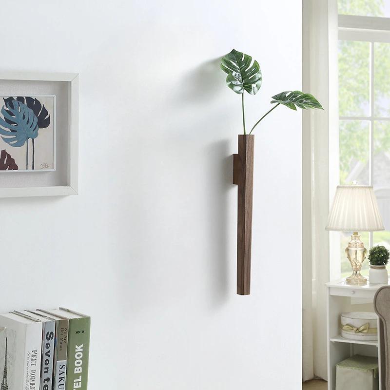 Wandhängende Vase Heimwanddekoration Veranda Wohnzimmer Böhmischer Stil Holz Massivholz Blume