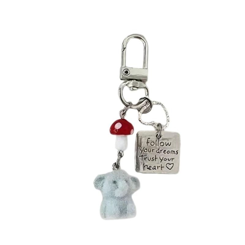 

Adorable Red Mushroom Elephant Charm Phone Strap Keychain For Women Girls Trendy Resin Alloy Accessory