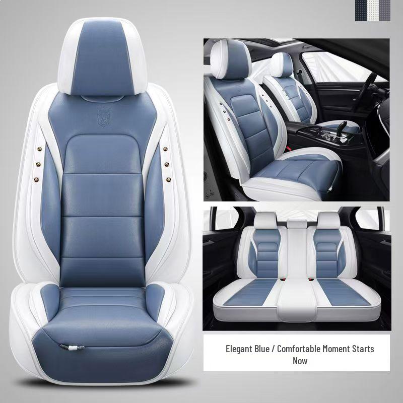 Universal Cartoon Car Seat Cushion - Four Seasons, Wear-Resistant, Dirt-Resistant, Full Surround, Leather Cover for Five-Seaters