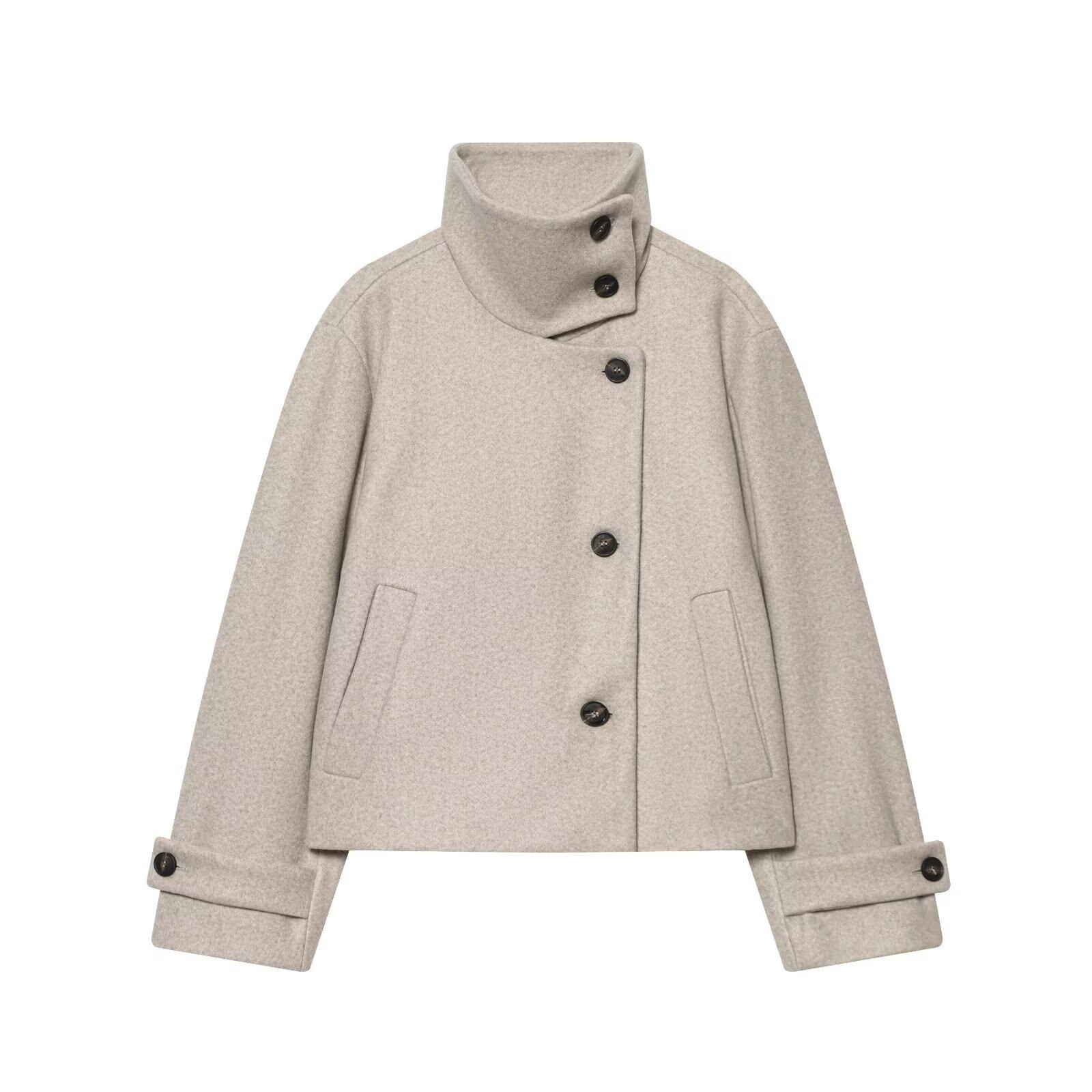 Europa, Amerika 2026 Herbstmode neues Produkt Stehkragen Trend Temperament Trenchcoat S beige