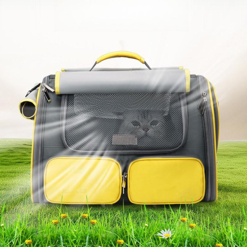 Folding Pet Cat Bag Shoulder Bag Breathable Folding Pet Supply Bag Portable Cat Dog Handbag Carriers Backpack Cat Supplies