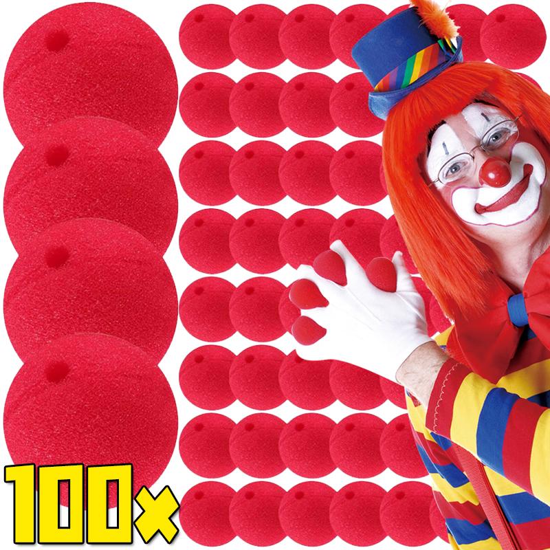 100/5Pcs Red Sponge Ball Clown Nose Circus Cosplay Costume Halloween Festival Make Up Clown Nose Party Decoration Props Supplies