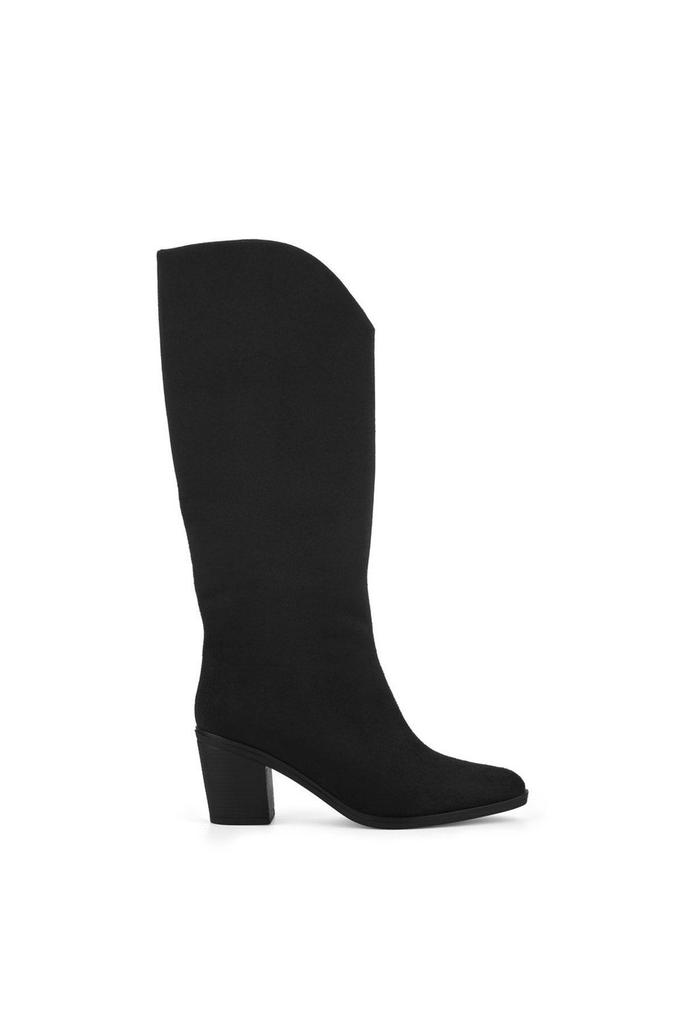 Women Modern Stylish Fashion Boots Boots Faux Leather Suede Cowboy Boots Black Grower
