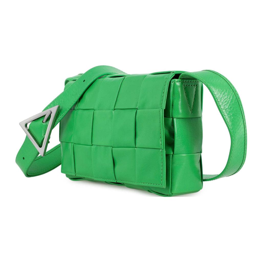 Bottega Veneta Cassette Intreccio Crossbody Bag Small Parakeet 717587VCQ713724