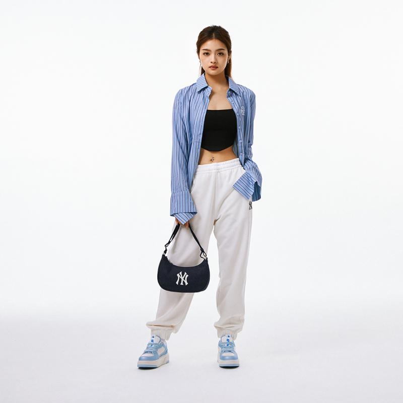MLB New York Yankees Denim Shoulder Bag, Handbag, Clutch, Shoulder Bag Unisex Indigo Casual 3ABQM014N--